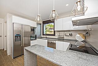 Modern kitchen in sea view villa Sol de Mallorca