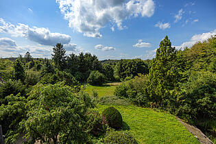 Blick aus Dachgeschoß in den Garten