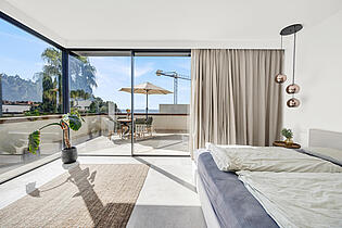 Master bedroom in a villa for sale