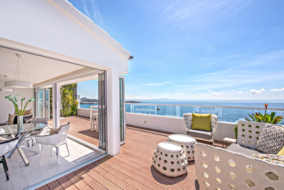 Sea view terrace in Illetas penthouse for sale in mallorca properties