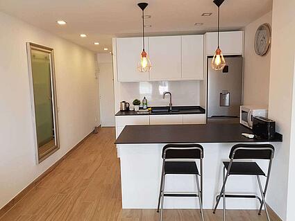 Kitchen in studio waterfront Magaluf