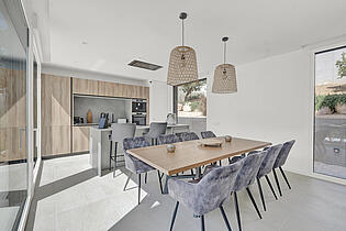 Dining area in a villa for sale