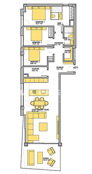 Piso en el Paseo Marítimo 401 Floor plan