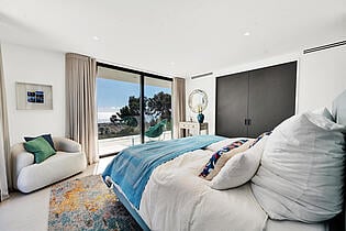 Master bedroom with sea views