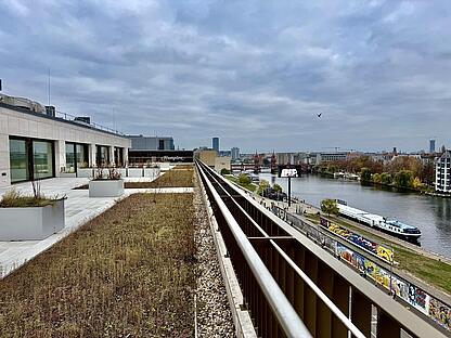 Blick über Berlin, Spree und East Side Gallery