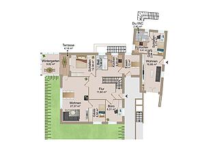 visualisierter Grundriss Erdgeschoss