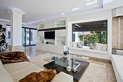 Living room in modern new villa in Bendinat