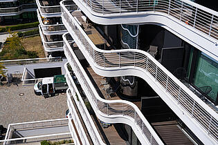 Blick zur Wohnung vom Rooftop