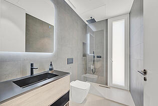 Modern bathroom in a villa for sale