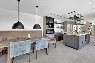 Dining area and kitchen  villa Costa d´en Blanes