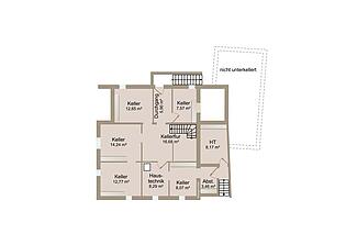 visualisierter Grundriss Kellergeschoss