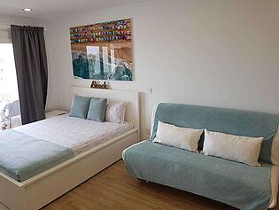 Bedroom in first sea line studio Magaluf in Majorca