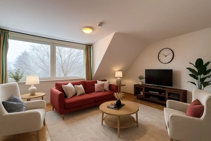 * virtuelles Staging Wohnraum - weitere Innenaufnahmen im Exposé 