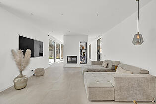 Open living and dining area