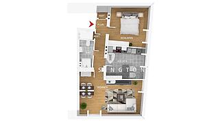 Grundriss der unteren Wohnung