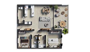 P1-Oliu-2bed-apartment-plan