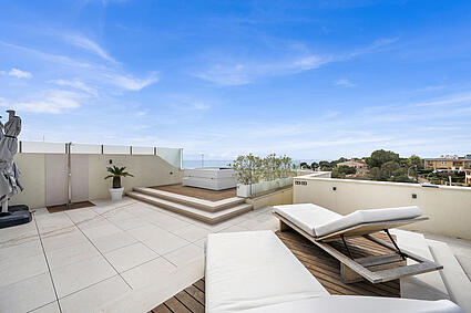 Rooftop terrace with sea views