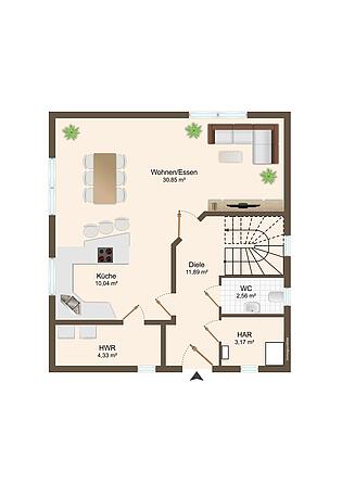 Visualisierter Grundriss EG