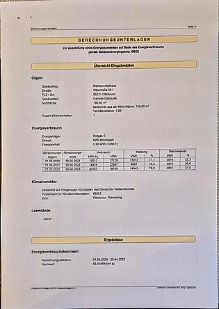 Energieausweis S 1 