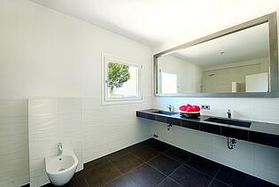 Modern bathroom in new villa in Sol de Mallorca